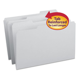 SMEAD MANUFACTURING CO. SMD17334 File Folders, 1/3 Cut, Reinforced Top Tab, Legal, Gray, 100/box