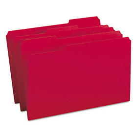 Smead SMD17743 Colored File Folders, 1/3-Cut Tabs: Assorted, Legal Size, 0.75" Expansion, Red, 100/Box