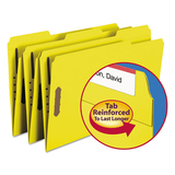 SMEAD MANUFACTURING CO. SMD17940 Folders, Two Fasteners, 1/3 Cut Assorted, Top Tab, Legal, Yellow, 50/box