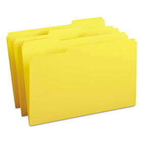 Smead SMD17943 Colored File Folders, 1/3-Cut Tabs: Assorted, Legal Size, 0.75" Expansion, Yellow, 100/Box