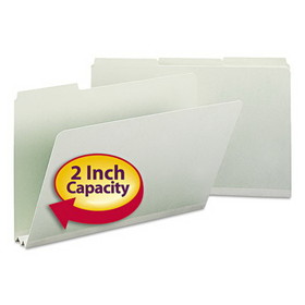 Smead SMD18234 Expanding Recycled Heavy Pressboard Folders, 1/3-Cut Tabs: Assorted, Legal Size, 2" Expansion, Gray-Green, 25/Box