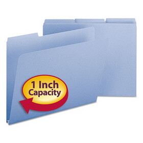 Smead SMD21530 Expanding Recycled Heavy Pressboard Folders, 1/3-Cut Tabs: Assorted, Letter Size, 1" Expansion, Blue, 25/Box