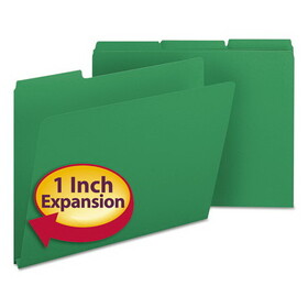 Smead SMD21546 Expanding Recycled Heavy Pressboard Folders, 1/3-Cut Tabs: Assorted, Letter Size, 1" Expansion, Green, 25/Box