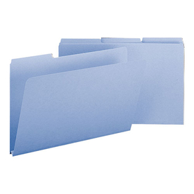 Smead SMD22530 Expanding Recycled Heavy Pressboard Folders, 1/3-Cut Tabs: Assorted, Legal Size, 1" Expansion, Blue, 25/Box