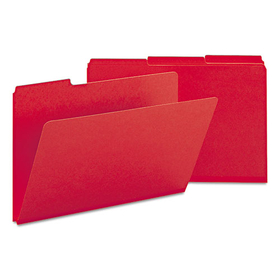 Smead SMD22538 Expanding Recycled Heavy Pressboard Folders, 1/3-Cut Tabs: Assorted, Legal Size, 1" Expansion, Bright Red, 25/Box