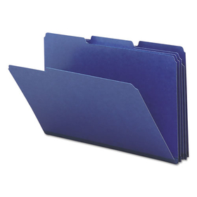 Smead SMD22541 Expanding Recycled Heavy Pressboard Folders, 1/3-Cut Tabs: Assorted, Legal Size, 1" Expansion, Dark Blue, 25/Box