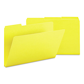 Smead SMD22562 Expanding Recycled Heavy Pressboard Folders, 1/3-Cut Tabs: Assorted, Legal Size, 1" Expansion, Yellow, 25/Box