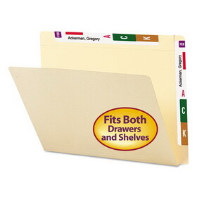 Smead SMD24190 Heavyweight Manila End Tab Conversion File Folders, Straight Tabs, Letter Size, 0.75" Expansion, Manila, 100/Box