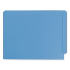 Smead SMD25010 Shelf-Master Reinforced End Tab Colored Folders, Straight Tabs, Letter Size, 0.75" Expansion, Blue, 100/Box