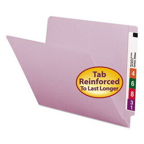 Smead SMD25410 Shelf-Master Reinforced End Tab Colored Folders, Straight Tabs, Letter Size, 0.75" Expansion, Lavender, 100/Box