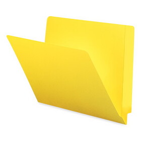 Smead SMD25910 Shelf-Master Reinforced End Tab Colored Folders, Straight Tabs, Letter Size, 0.75" Expansion, Yellow, 100/Box
