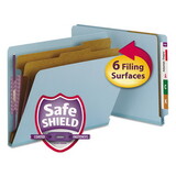 Smead SMD26781 End Tab Pressboard Classification Folders, Six SafeSHIELD Fasteners, 2