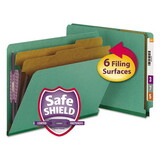 Smead SMD26785 End Tab Pressboard Classification Folders, Six SafeSHIELD Fasteners, 2