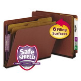 Smead SMD26860 End Tab Pressboard Classification Folders, Six SafeSHIELD Fasteners, 2