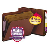 Smead SMD26865 End Tab Pressboard Classification Folders, Eight SafeSHIELD Fasteners, 3