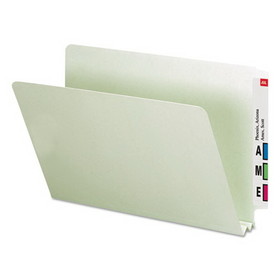 Smead SMD29210 Extra-Heavy Recycled Pressboard End Tab Folders, Straight Tabs, Legal Size, 2" Expansion, Gray-Green, 25/Box