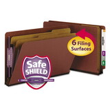 Smead SMD29860 End Tab Pressboard Classification Folders, Six SafeSHIELD Fasteners, 2