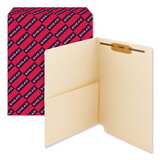 SMEAD MANUFACTURING CO. SMD34100 Reinforced End Tab Pocket Folder, Fastener, Straight Cut, Letter, Manila, 50/box