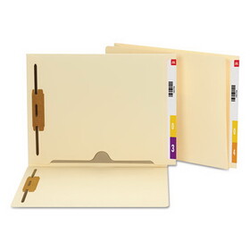 Smead SMD34101 Reinforced End Tab Pocket Folder, Two Fasteners, Letter, Manila, 50/box