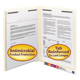 Smead SMD34116 Antimicrobial Two-Fastener End Tab Folder, Letter, 11 Point Manila, 50/box