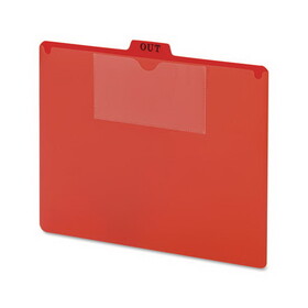 Smead SMD51920 Poly Out Guide, Two-Pocket Style, 1/5-Cut Top Tab, Out, 8.5 x 11, Red, 50/Box