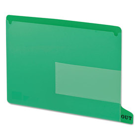 Smead SMD61952 Colored Poly Out Guides with Pockets, 1/3-Cut End Tab, Out, 8.5 x 11, Green, 25/Box