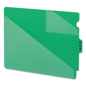Smead SMD61962 End Tab Poly Out Guides, Two-Pocket Style, 1/3-Cut End Tab, Out, 8.5 x 11, Green, 50/Box