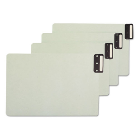 Smead SMD63235 100% Recycled End Tab Pressboard Guides with Metal Tabs, 1/3-Cut End Tab, Blank, 8.5 x 14, Green, 50/Box