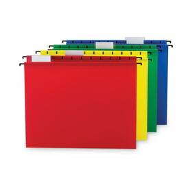 Smead SMD64026 Poly Hanging Folders, Letter Size, 1/5-Cut Tabs, Assorted Colors, 12/Pack