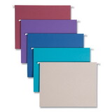 Smead SMD64056 Colored Hanging File Folders with 1/5 Cut Tabs, Letter Size, 1/5-Cut Tabs, Assorted Jewel Tone Colors, 25/Box