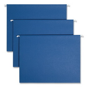Smead SMD64057 Colored Hanging File Folders with 1/5 Cut Tabs, Letter Size, 1/5-Cut Tabs, Navy, 25/Box
