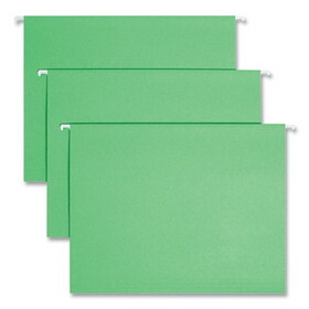 Smead SMD64061 Colored Hanging File Folders with 1/5 Cut Tabs, Letter Size, 1/5-Cut Tabs, Green, 25/Box