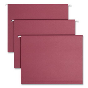 SMEAD MANUFACTURING CO. SMD64073 Hanging File Folders, 1/5 Tab, 11 Point Stock, Letter, Maroon, 25/box