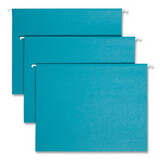 SMEAD MANUFACTURING CO. SMD64074 Hanging File Folders, 1/5 Tab, 11 Point Stock, Letter, Teal, 25/box