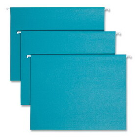 Smead SMD64074 Colored Hanging File Folders with 1/5 Cut Tabs, Letter Size, 1/5-Cut Tabs, Teal, 25/Box