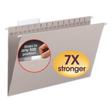 Smead SMD64093 Tuff Hanging Folder With Easy Slide Tab, Legal, Steel Gray, 18/pack