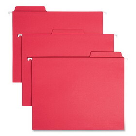 Smead SMD64096 FasTab Hanging Folders, Letter Size, 1/3-Cut Tabs, Red, 20/Box