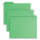Smead SMD64098 Fastab Hanging File Folders, Letter, Green, 20/box
