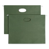 Smead SMD64226 100% Recycled Hanging Pockets With Full-Height Gusset, Letter, Green, 10/box