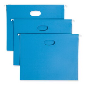 Smead SMD64250 2" Capacity Closed Side Flexible Hanging File Pockets, Letter, Sky Blue, 25/box