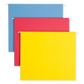 Smead SMD64264 Box Bottom Hanging File Folders, 2" Capacity, Letter Size, 1/5-Cut Tabs, Assorted Colors, 25/Box