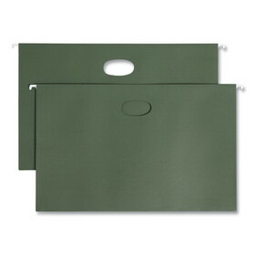 Smead SMD64318 Hanging Pockets with Full-Height Gusset, 1 Section, 1.75" Capacity, Legal Size, Standard Green, 25/Box