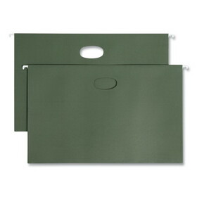 Smead SMD64320 Hanging Pockets with Full-Height Gusset, 1 Section, 3.5" Capacity, Legal Size, Standard Green, 10/Box