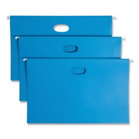 Smead SMD64370 3" Capacity Closed Side Flexible Hanging File Pockets, Legal, Sky Blue, 25/box