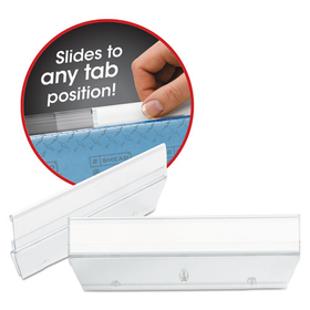 Smead SMD64626 Easy Slide Hanging Folder Tab, 1/3 Tab, 3 1/2 In, Clear, 18/pack