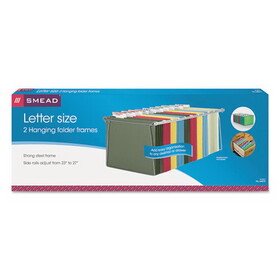 Smead SMD64872 Steel Hanging Folder Drawer Frame, Letter Size, 23" to 27" Long, Gray, 2/Pack