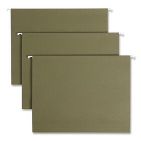 Smead SMD65001 100% Recycled Hanging File Folders, Letter Size, 1/5-Cut Tabs, Standard Green, 25/Box