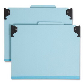 Smead SMD65105 FasTab Hanging Pressboard Classification Folders, 1 Divider, Letter Size, Blue