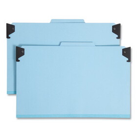 Smead SMD65165 FasTab Hanging Pressboard Classification Folders, 2 Dividers, Legal Size, Blue
