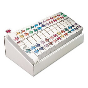 Smead SMD67070 A-Z Color-Coded End Tab Filing Labels, A-Z, 1 x 1.25, White, 500/Roll, 26 Rolls/Box